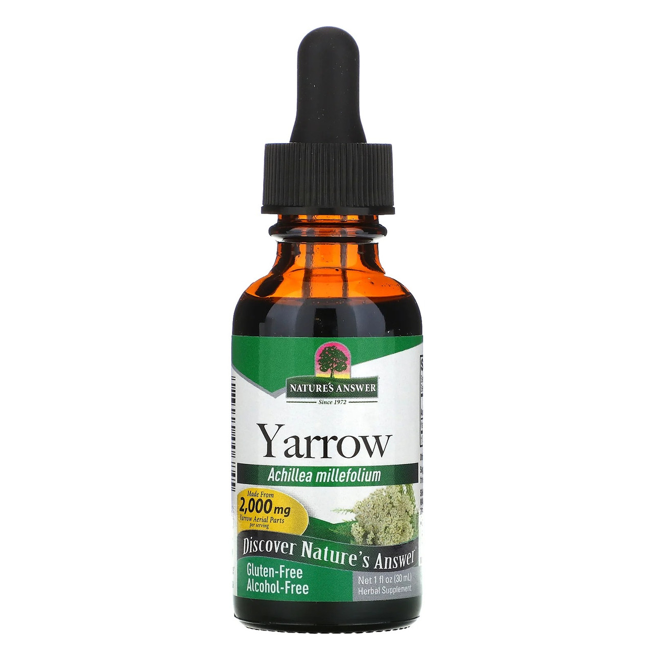 

Тысячелистник Nature's Answer Yarrow 2000 мг без спирта жаропонижающее средство 30 мл