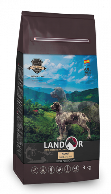 

Сухий корм Landor (Ландор) Аdult ALL Вreed LAMB & RICE 1кг для дорослих собак з ягням та рисом