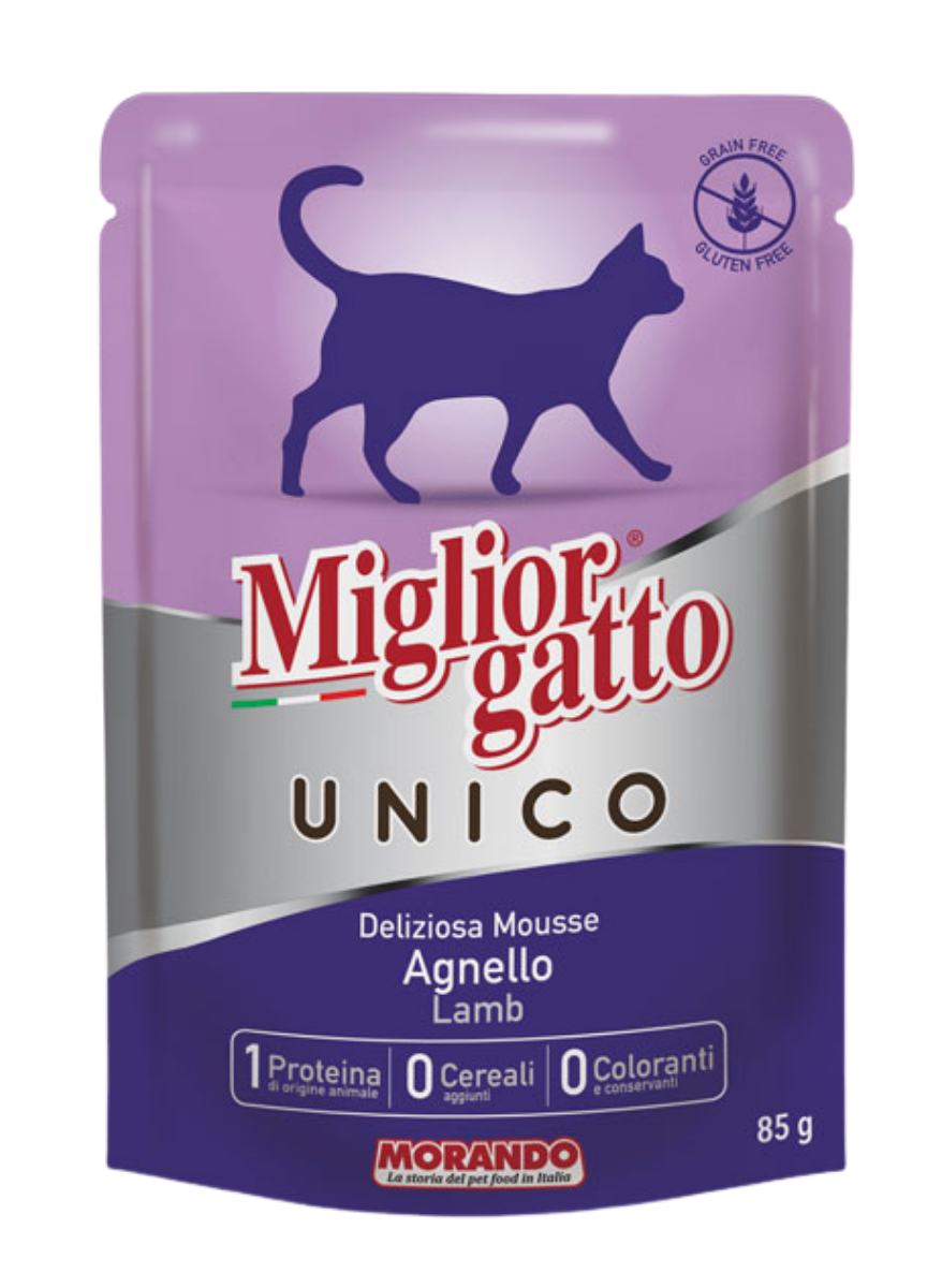 

Влажный корм для кошек Morando MigliorGatto UNICO 100% ягнёнок 85 г х 12 шт