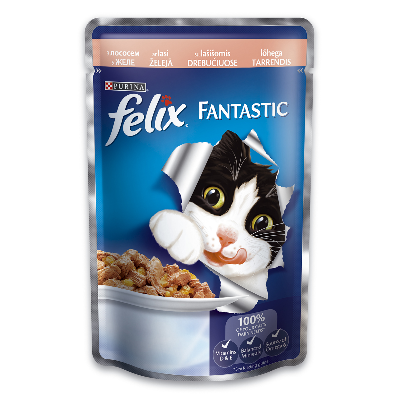 

Влажный корм для кошек Felix Fantastic Salmon 100 г х 20 шт (лосось)