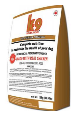 

Корм K9 Selection Lite/Senior Formula для пожилых собак всех пород склонных к лишнему весу 12 кг