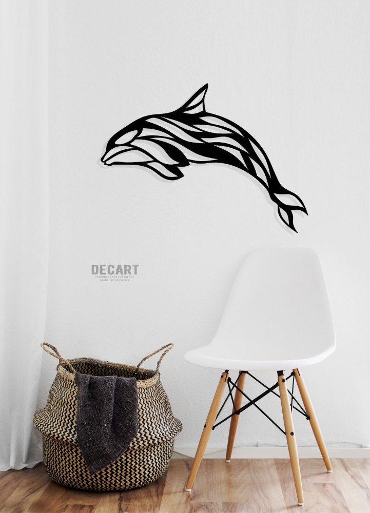 

Деревянная картина - панно Животные Дельфин 80х58 см