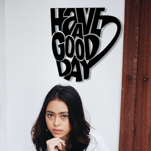 

Деревянная картина - панно Надписи Чашка Good Day 70х65 см