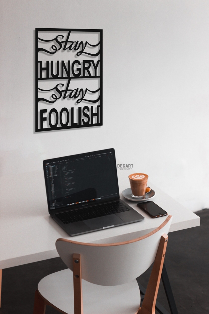 

Деревянная картина - панно Надписи "Stay Hungry Stay FOOLISH" 90x62 см