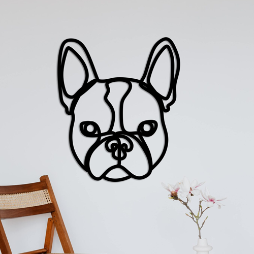 

Деревянная картина - панно Искусство линий Bulldog line 100x84 см