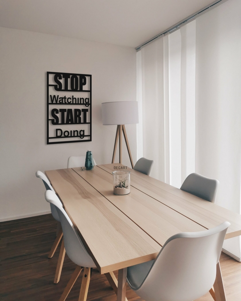 

Деревянная картина - панно Надписи "STOP Watching START Doing" 130x90 см