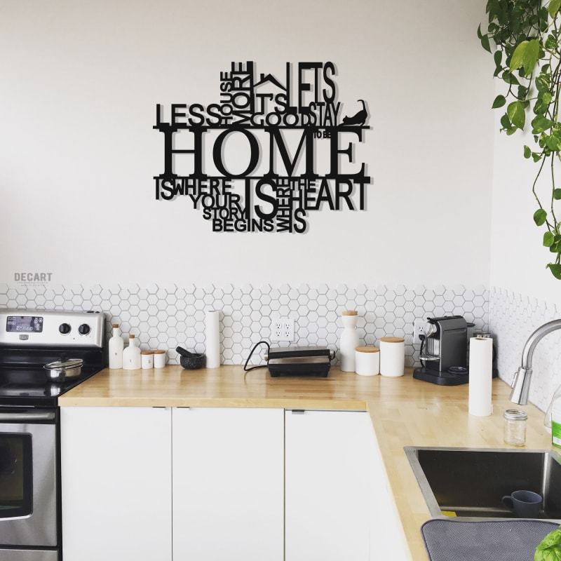 

Деревянная картина - панно Надписи Home 90х71 см
