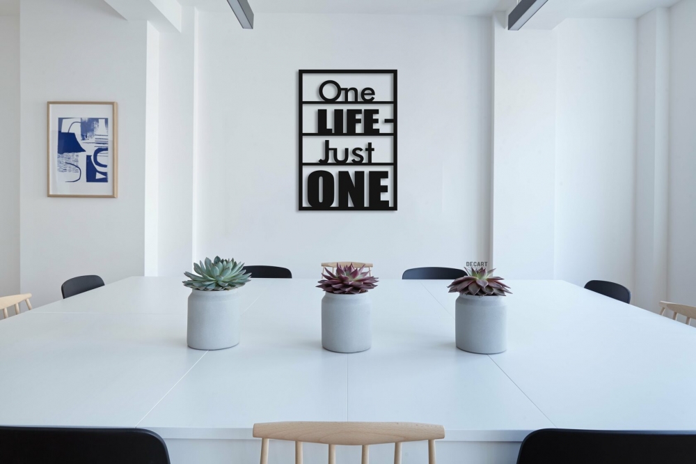 

Деревянная картина - панно Надписи "One LIFE just ONE" 70x48 см