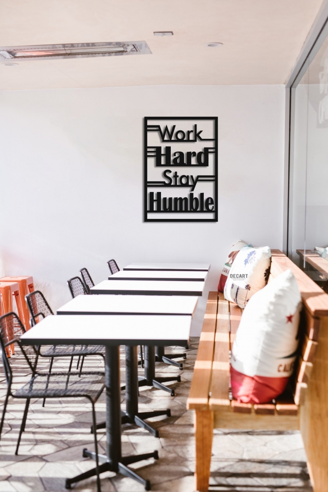 

Деревянная картина - панно Надписи Work hard stay humble 50x34 см