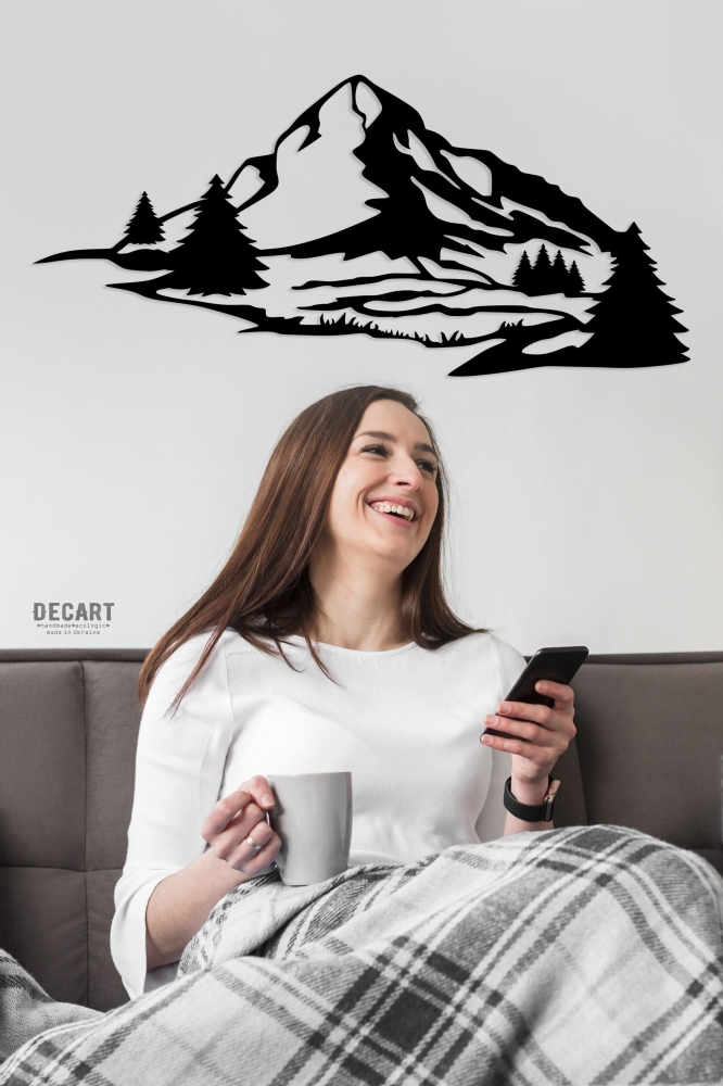 

Деревянная картина - панно Природа Красота гор 120x55 см