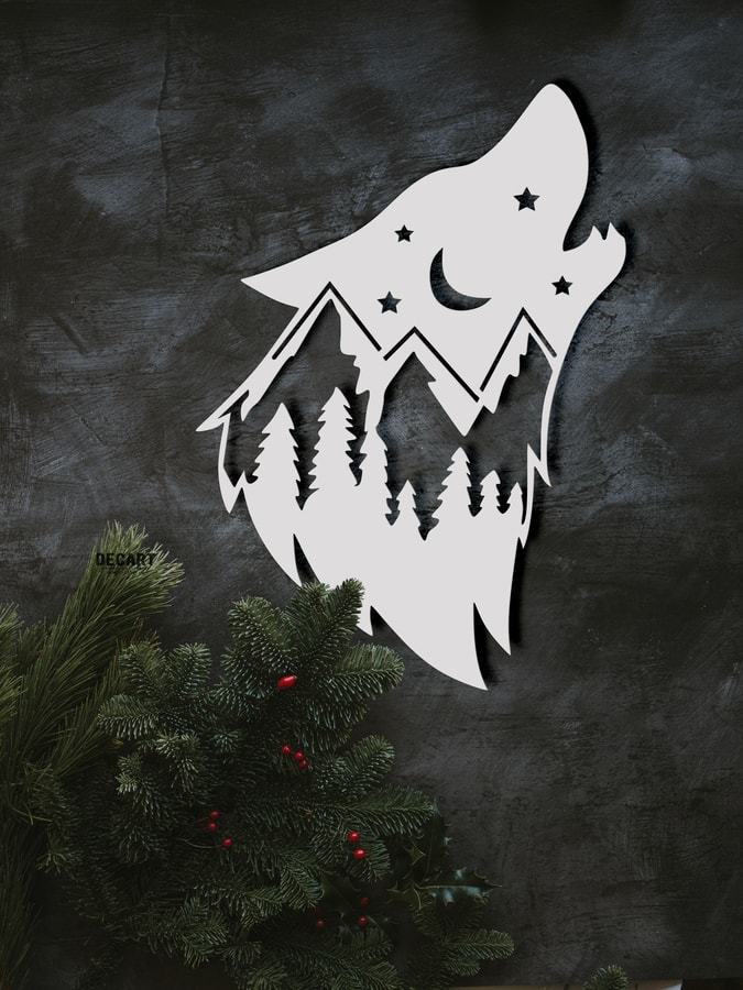 

Деревянная картина - панно Животные Forest Wolf 70х49 см