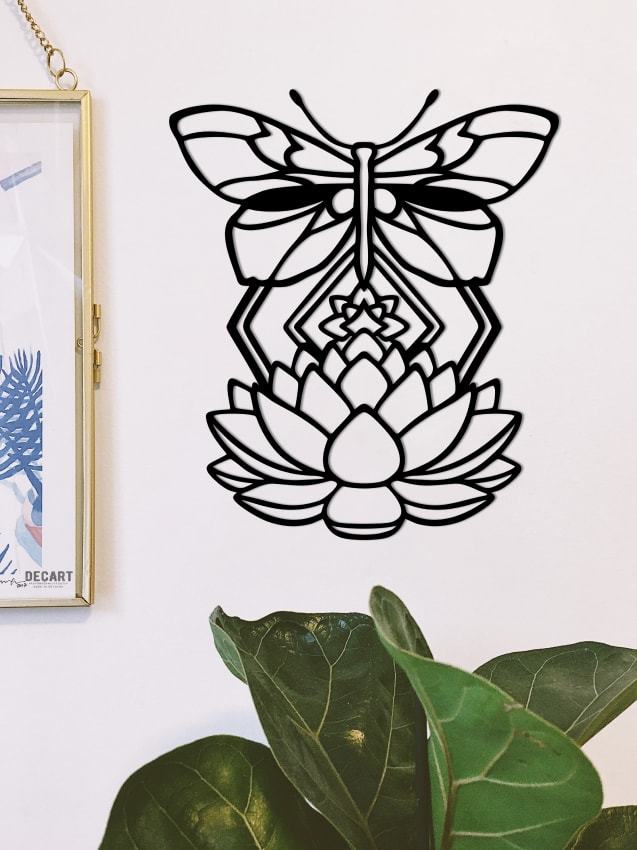 

Деревянная картина - панно Животные Lotus and butterfly 105х90 см