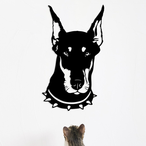 

Деревянная картина - панно Животные Doberman 70x42