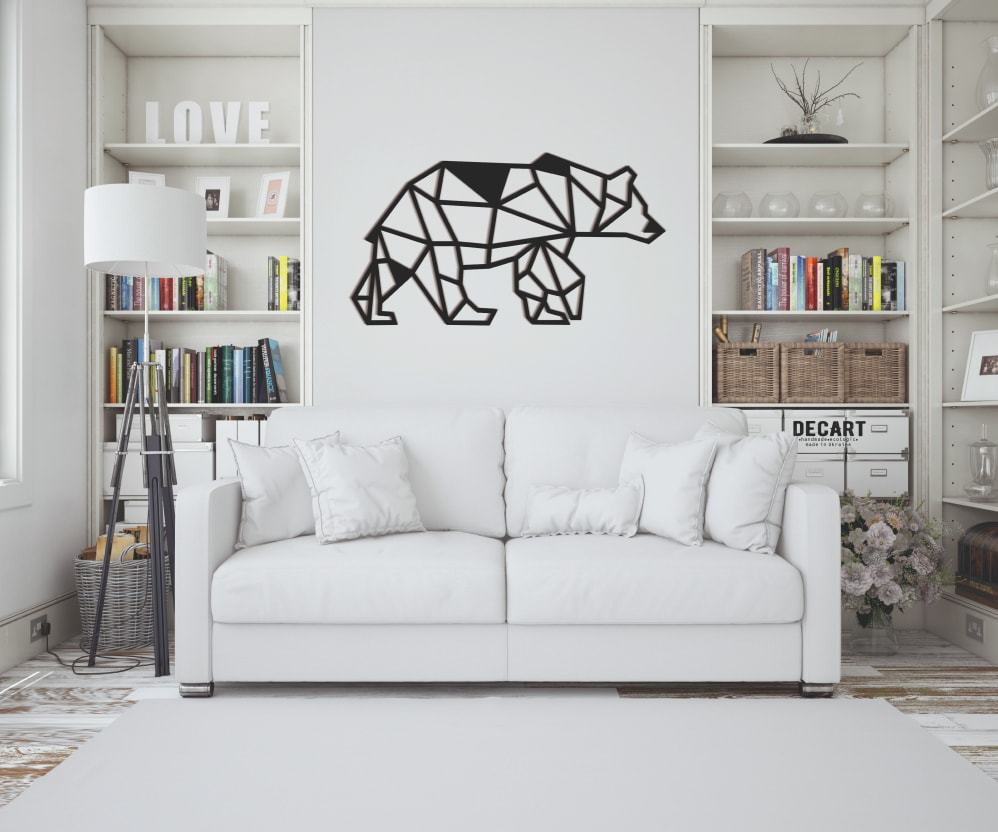

Деревянная картина - панно Животные Geometric Bear 100х55 см