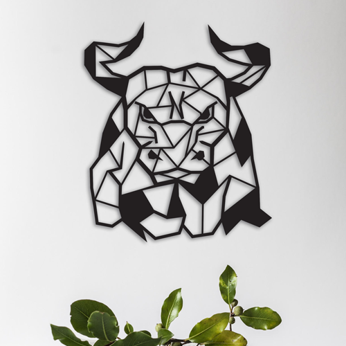 

Деревянная картина - панно Животные Bull N 60х70 см