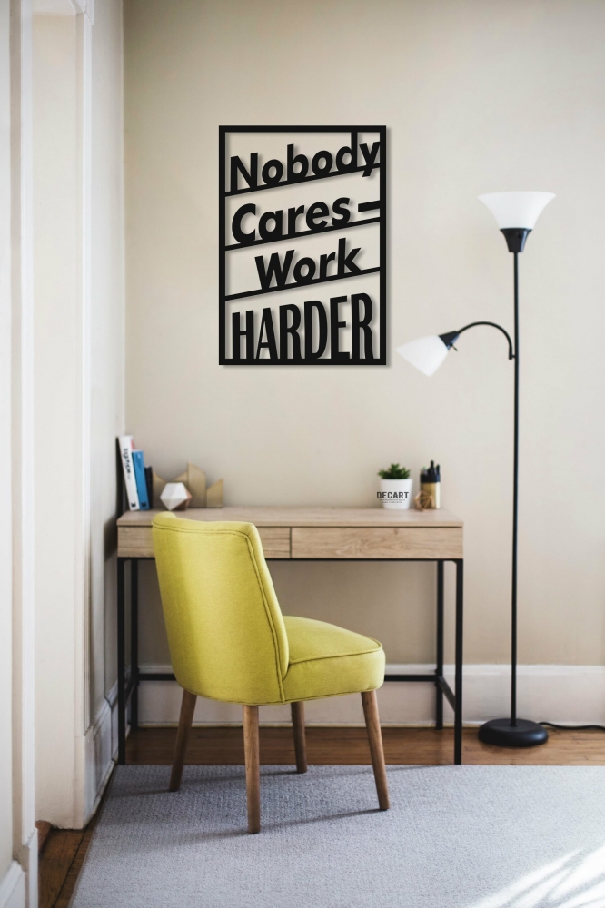 

Деревянная картина - панно Надписи "Nobody Cares Work Harder" 90x62 см