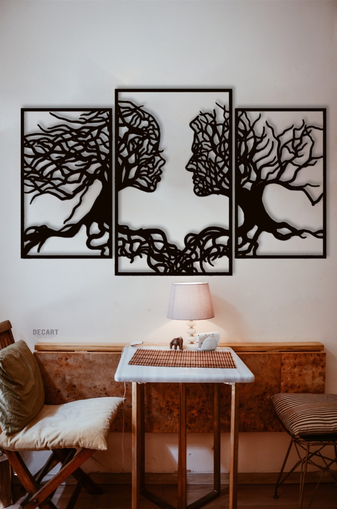 

Деревянная картина - панно Природа Люди-деревья 147х90 см