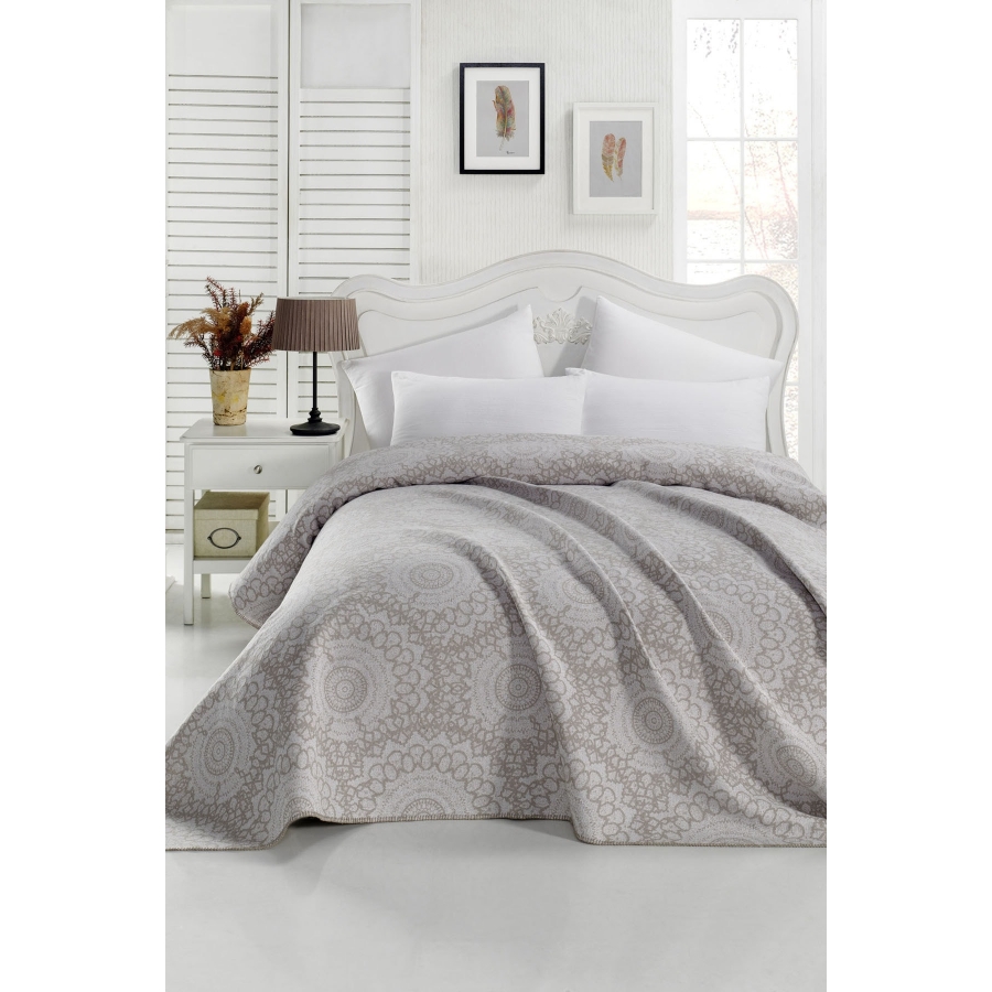 

Покрывало жаккардовое Mandala Eponj Home 200х230 см Кофейный 000165981