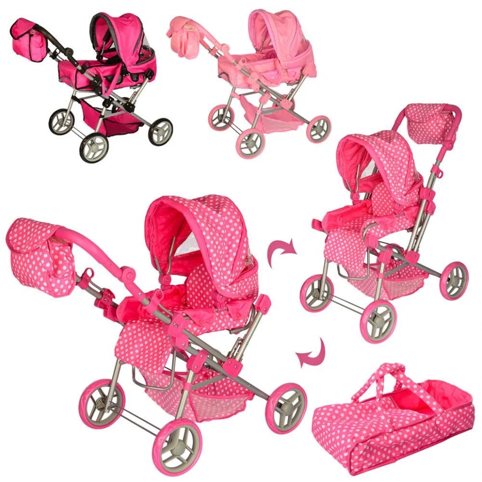 

Коляска для куклы 9368 ручка регулируется