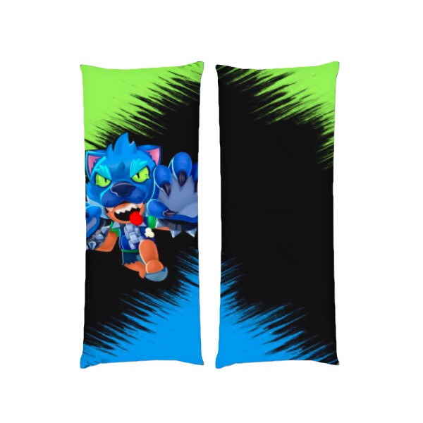 

Подушка Brawl Stars Leon Wolf 2 (Бравл Старс) дакимакура двухсторонняя стандарт 50 х 150 см - MyTee