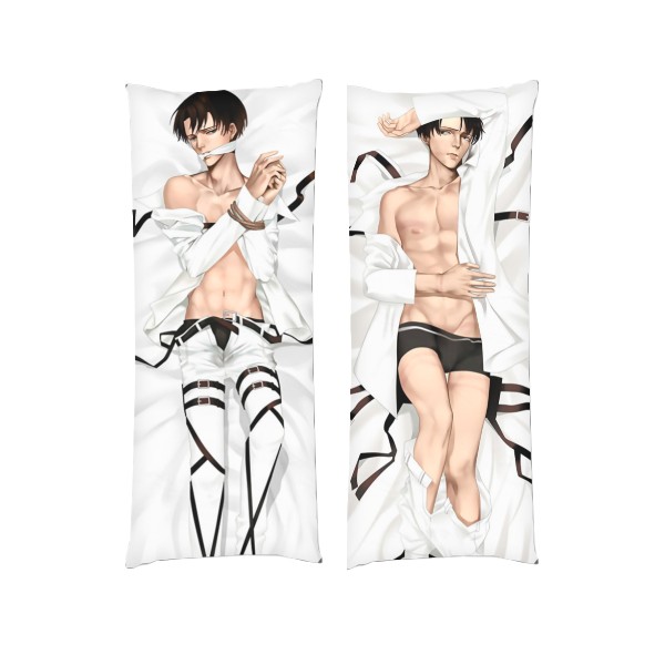 

Подушка Levi Ackerman 2 (Атака на Титанов) дакимакура двухсторонняя стандарт 40 х 100 см - MyTee