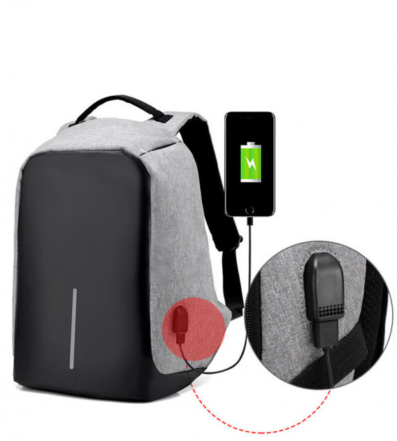 

Рюкзак Antivor c защитой от карманников и с USB зарядным устройством 15" Grey