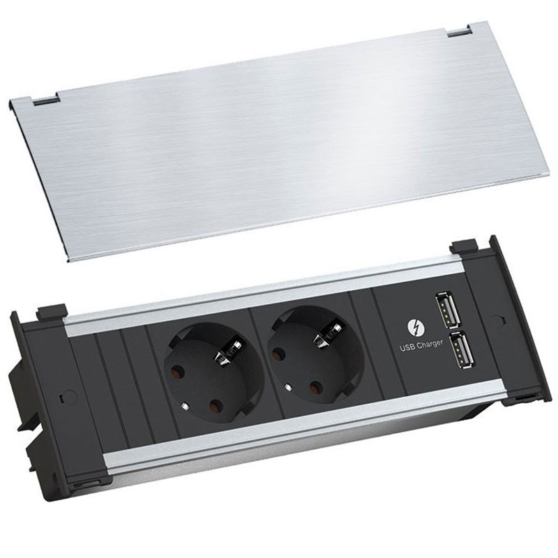 

Розетка Bachmann Kapsa 2x220V+2xUSB Stainless steel нержавеющая сталь