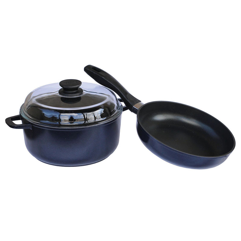 

Набор посуды антипригарный Биол - сковорода 240 мм + кастрюля 4 л, подарочный набор "Индиго"