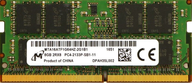 

Оперативная память Micron 8 GB SO-DIMM DDR4 2133 MHz (MTA16ATF1G64HZ-2G1B1)