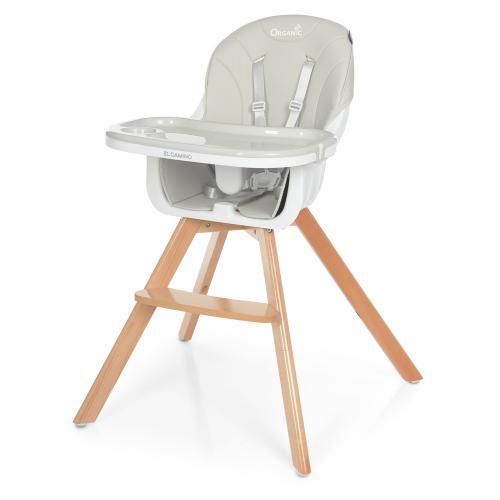 

Стульчик для кормления El Camino ME 1050 ORGANIC v.2 Gray на деревянных ножках, 5-ти точечные ремни безопасности