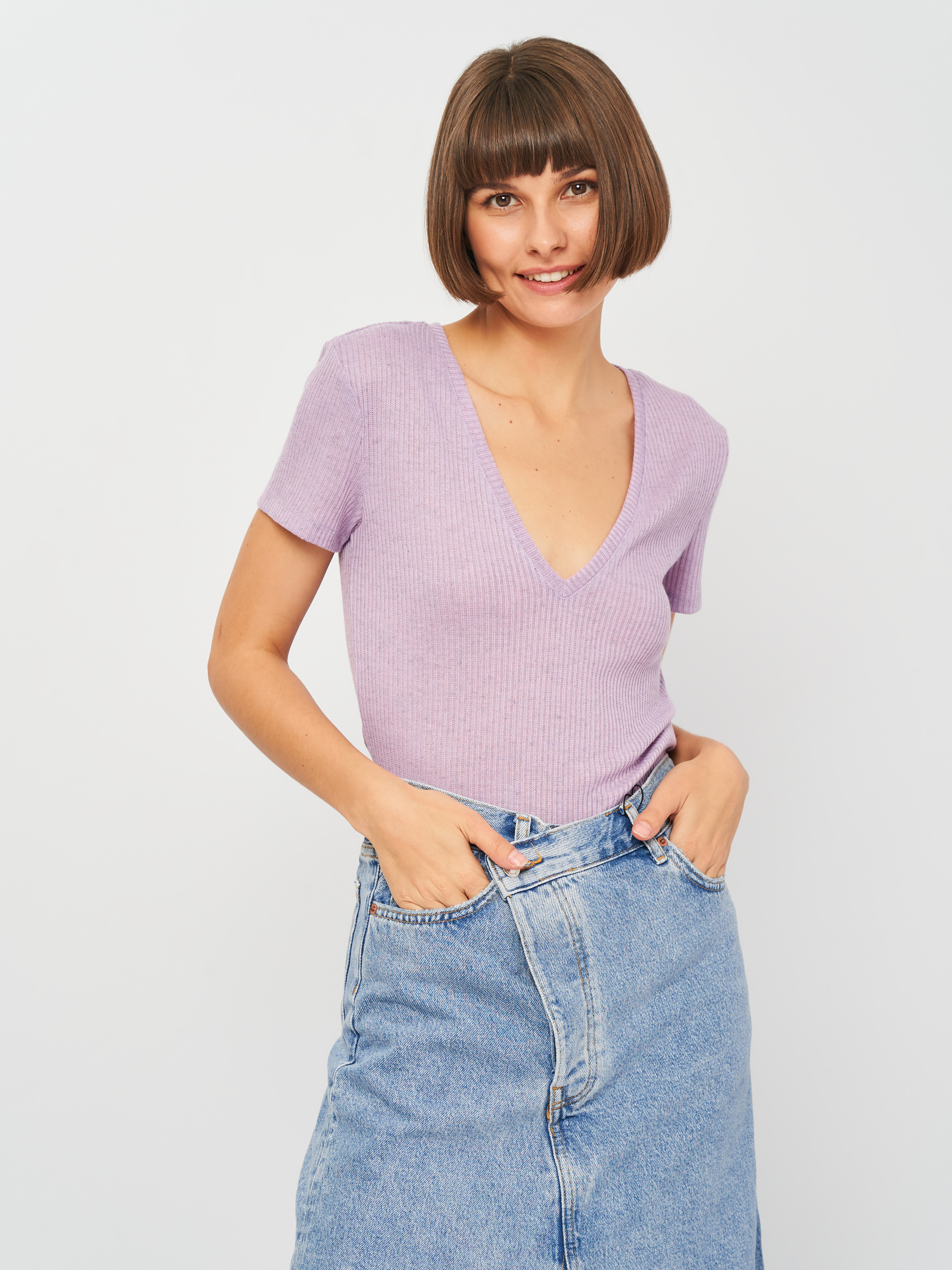 

Футболка Zara 1198/157/629  Сиреневая, Футболка Zara 1198/157/629 M Сиреневая