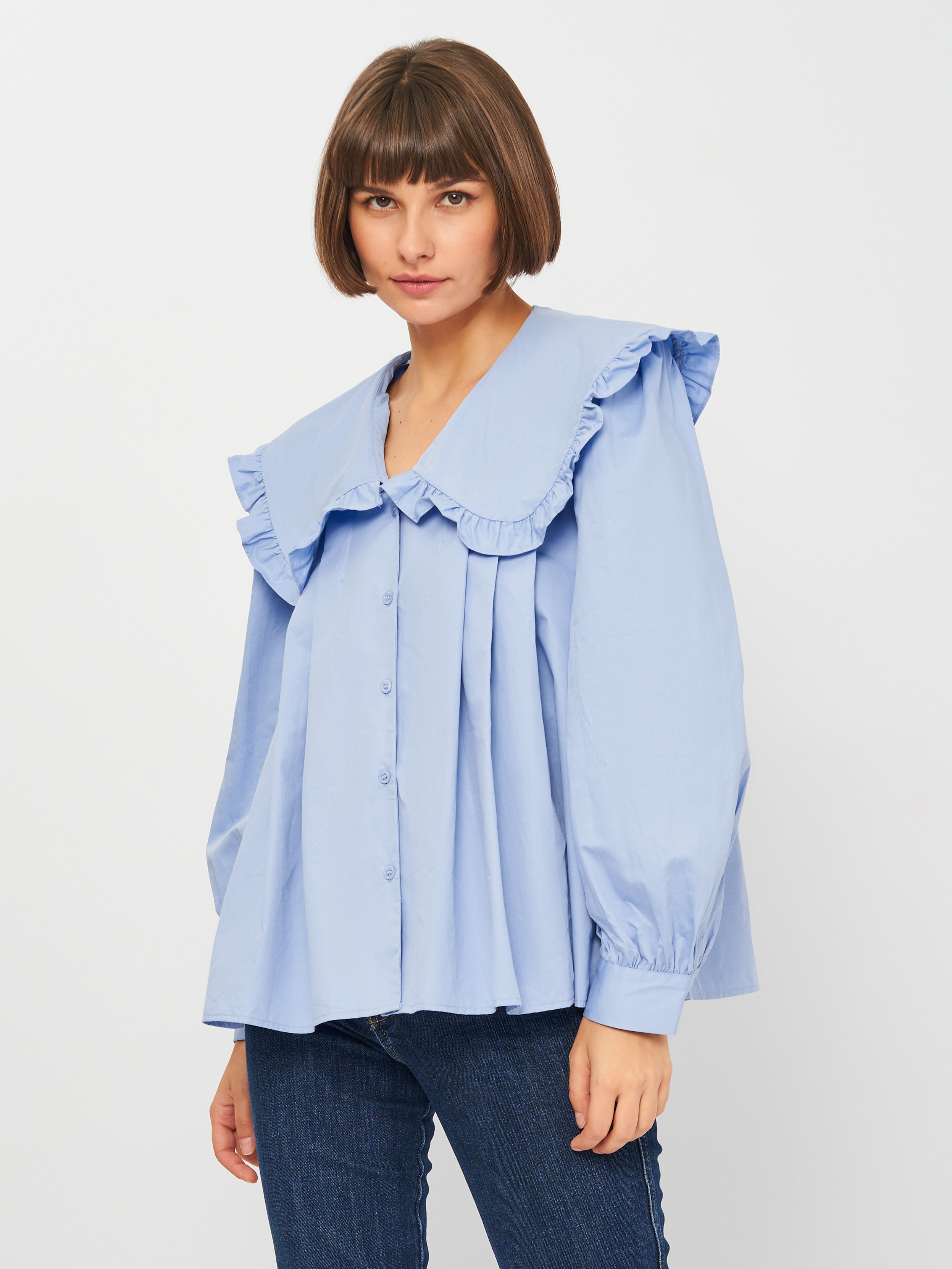 

Блузка Zara 4437/250/400  Голубая, Блузка Zara 4437/250/400 L Голубая