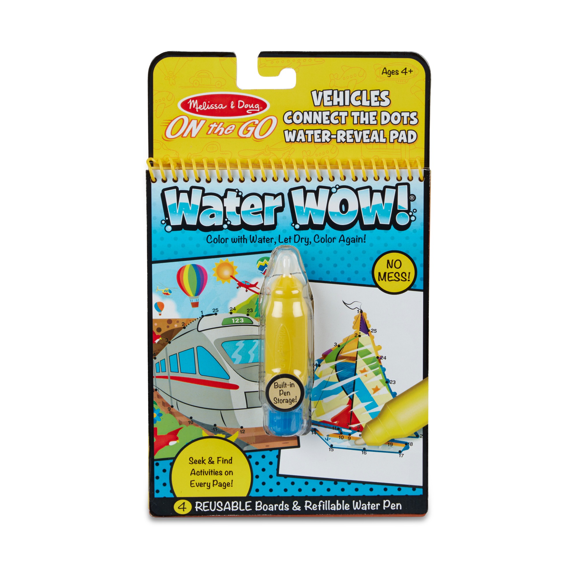 

Волшебная водная раскраска по точкам Water Wow! Connect the Dots Vehicles - On the Go Travel Activity Транспортные средства Melissa & Doug MD31951
