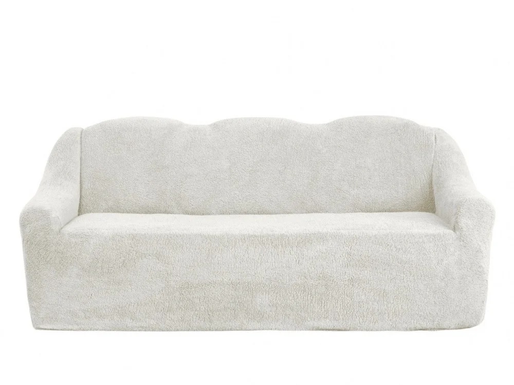

Чехол плюшевый на трехместный диван Sofa soft Venera mch-004 Молочный