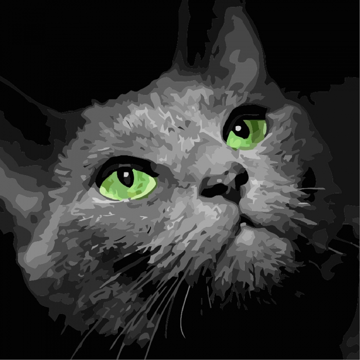 

Набір для розпису по номерах "Хижий погляд 3" 30*30см