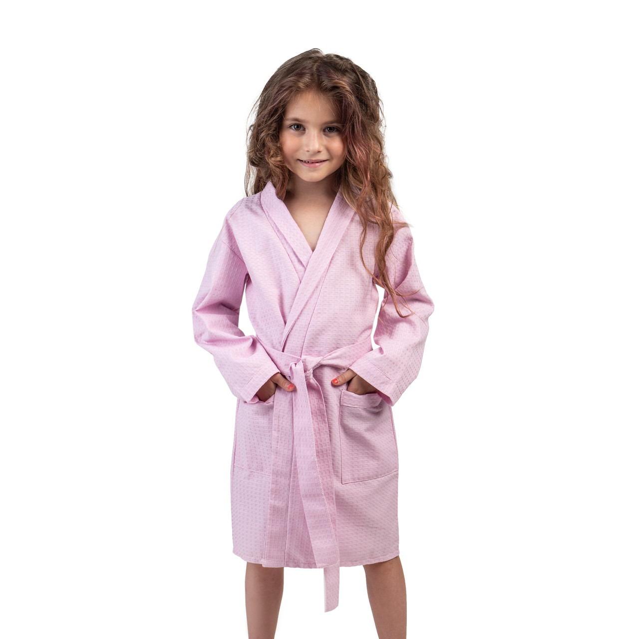 

Детский вафельный халат Luxyart 4-7 лет 30-32 хлопок розовый (LS-189)