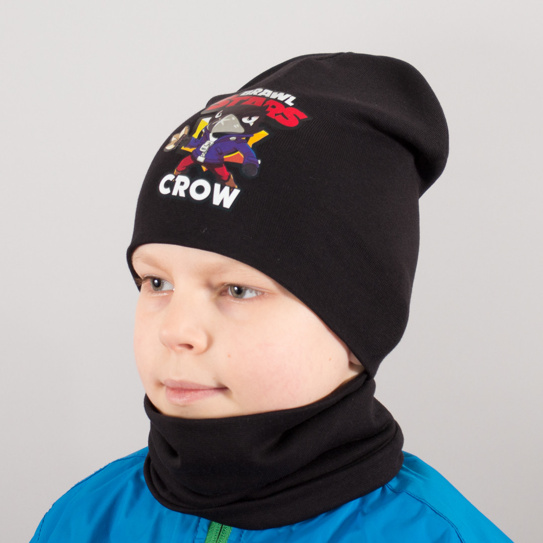 

Детская шапка с хомутом КАНТА Brawl Crow 48-52 Черный (OC-529)