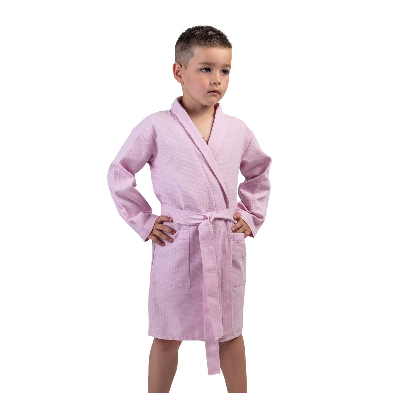 

Детский вафельный халат Luxyart 4-7 лет 30-32 хлопок розовый (LM-189)