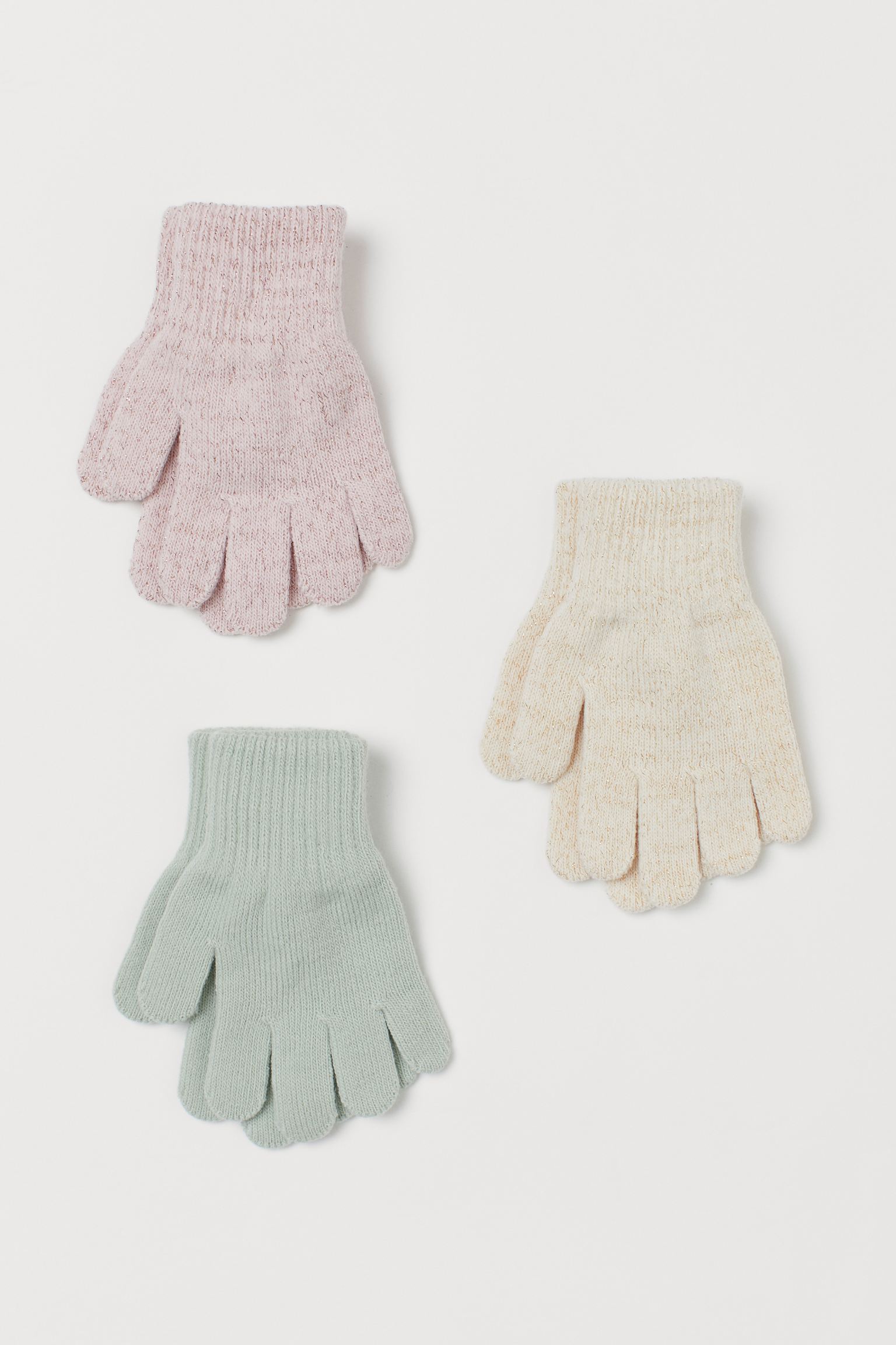 

Перчатки (3шт) H&M 92 104см молочный, розовый 20992199122