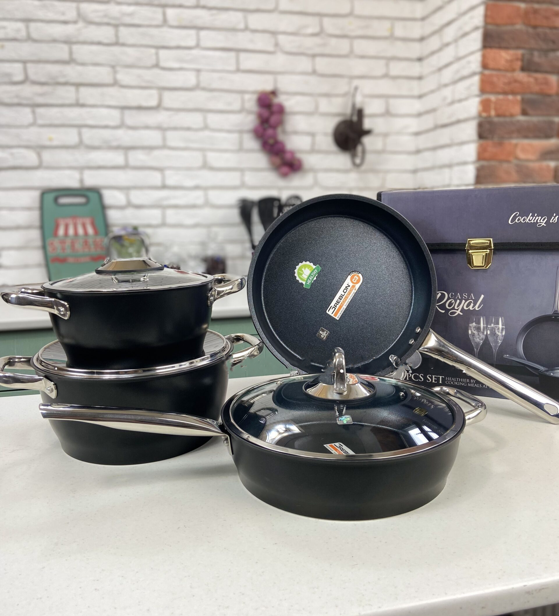 

Набор посуды 7 предметов Greblon Diamond Pro Casa Royal Pearl P-UKR2010