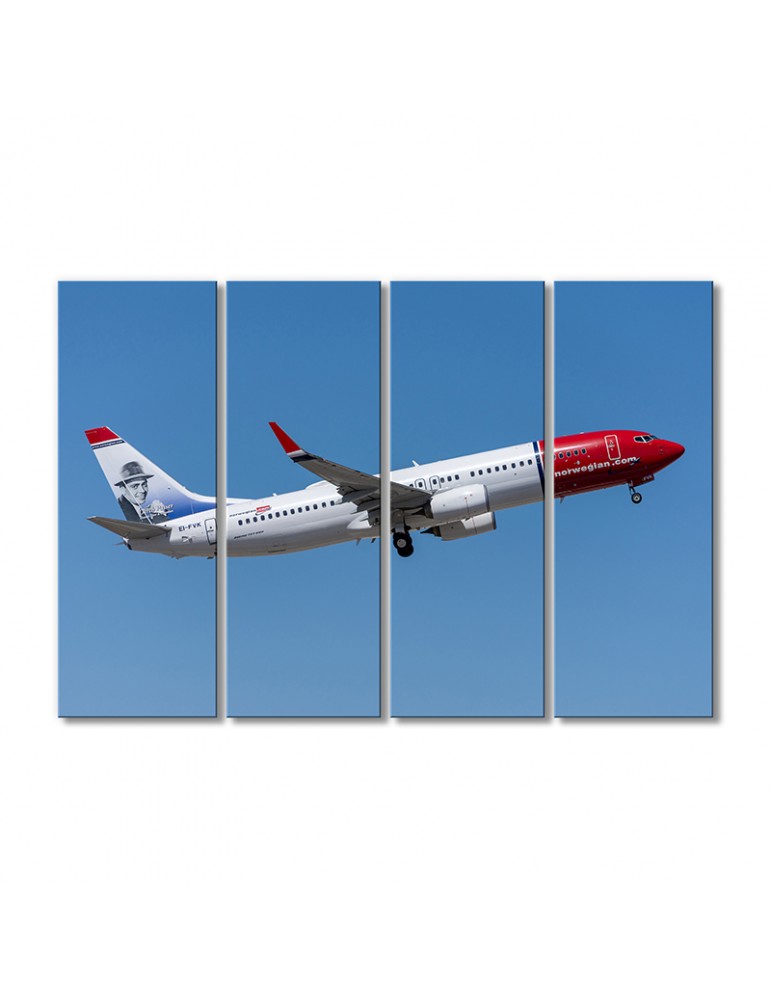 

Модульная картина Artel «Боинг 737 Норвежский» 4 модуля 70x105 см