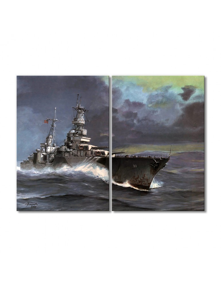

Модульная картина Artel «Боевой корабль в шторм» 2 модуля 80x120 см