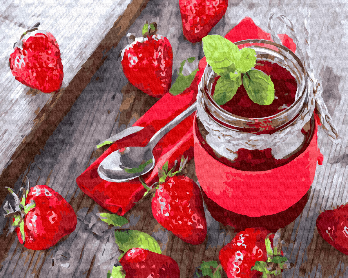 

Картина по номерам BrushMe (Брашми) "Клубничный джем" 40х50см GX30728