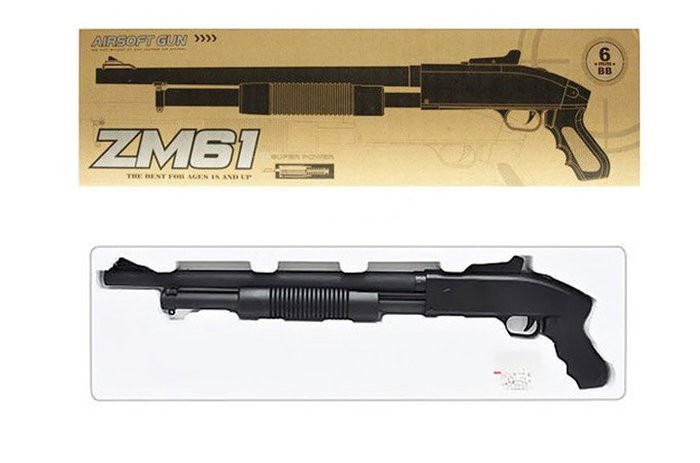 

Помповое Ружье CYMA ZM61L с пульками метал пластик
