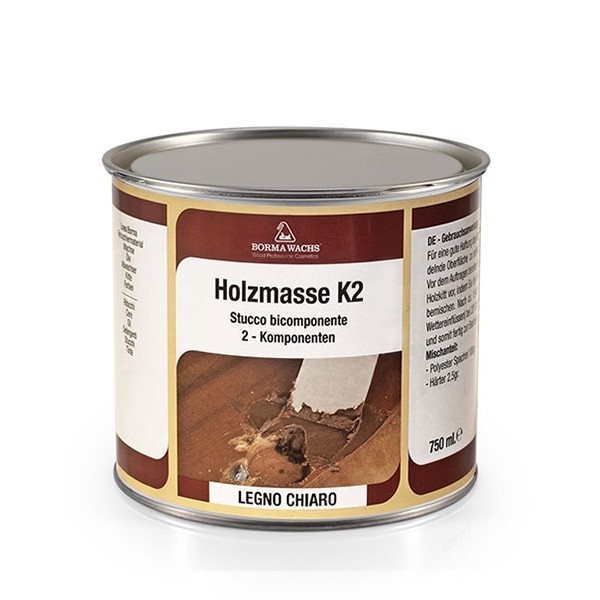 

Шпаклівка поліефірна двокомпонентна Borma Wachs Holzmasse К2 Білий №50 750 мл