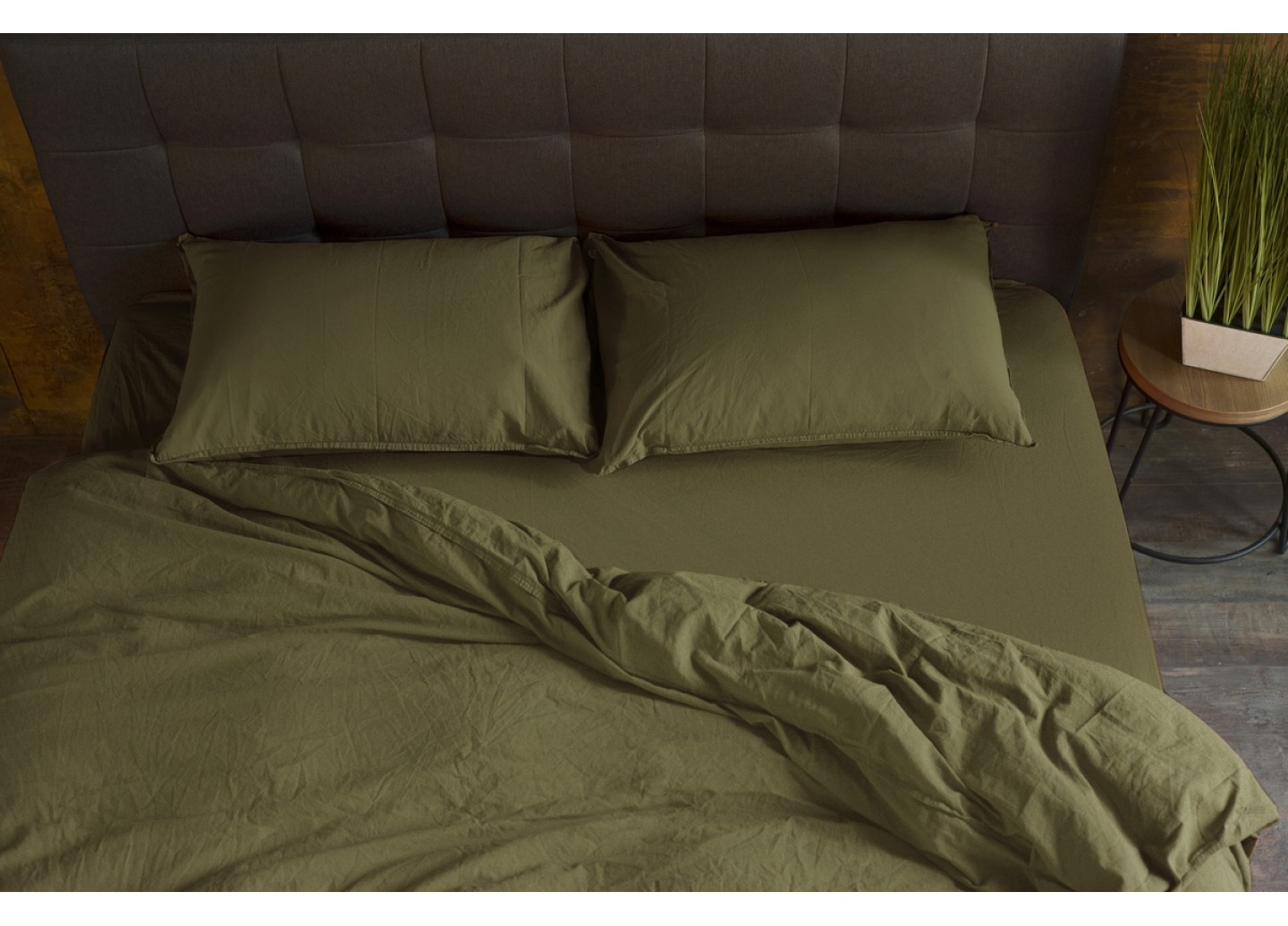 

Комплект постельного белья SoundSleep Stonewash Adriatic Оливковый 200х220