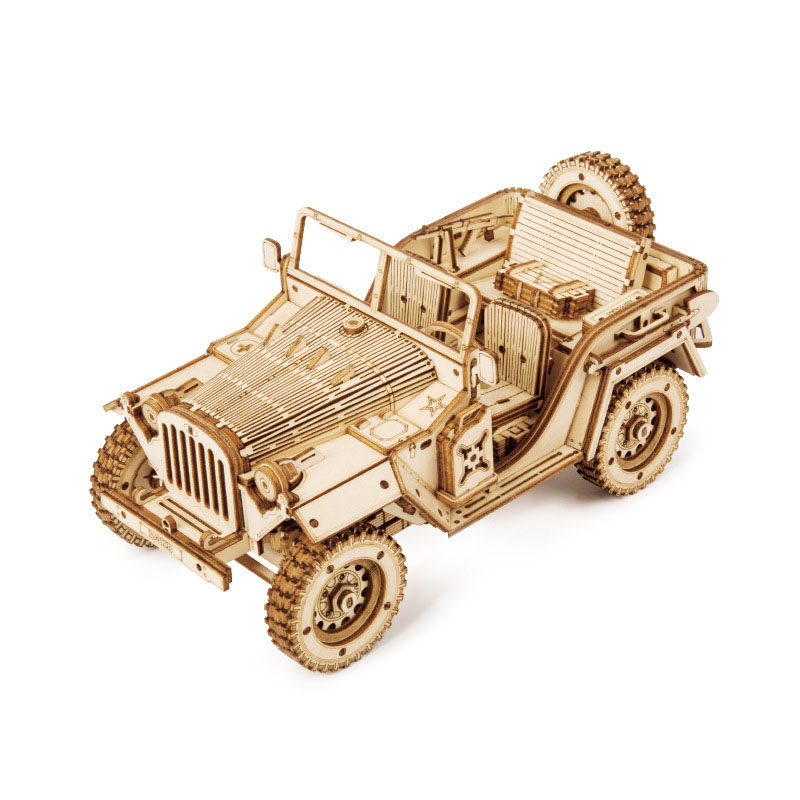 

Деревянный 3D конструктор Robotime MC701 Military jeep машина