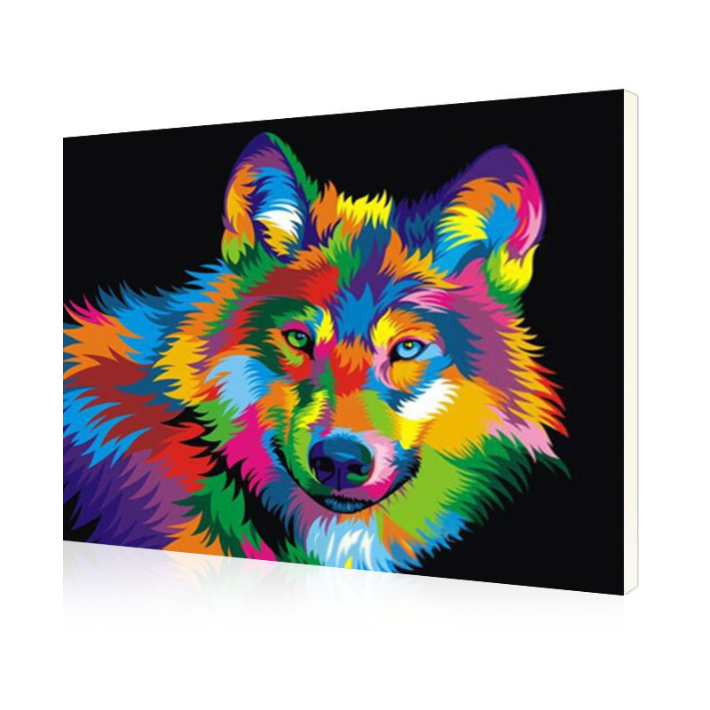 

Картина по номерам Lesko DIY X2129 "Неоновый волк" 40х50 см