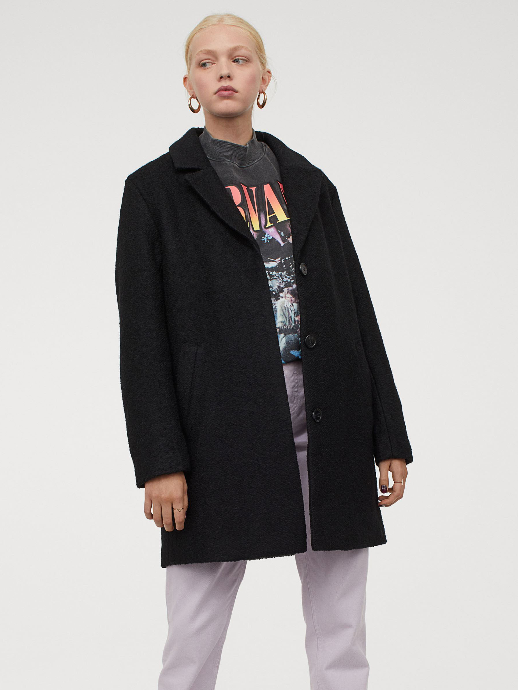 

Пальто H&M 7402101  Черное, Пальто H&M 7402101 L Черное