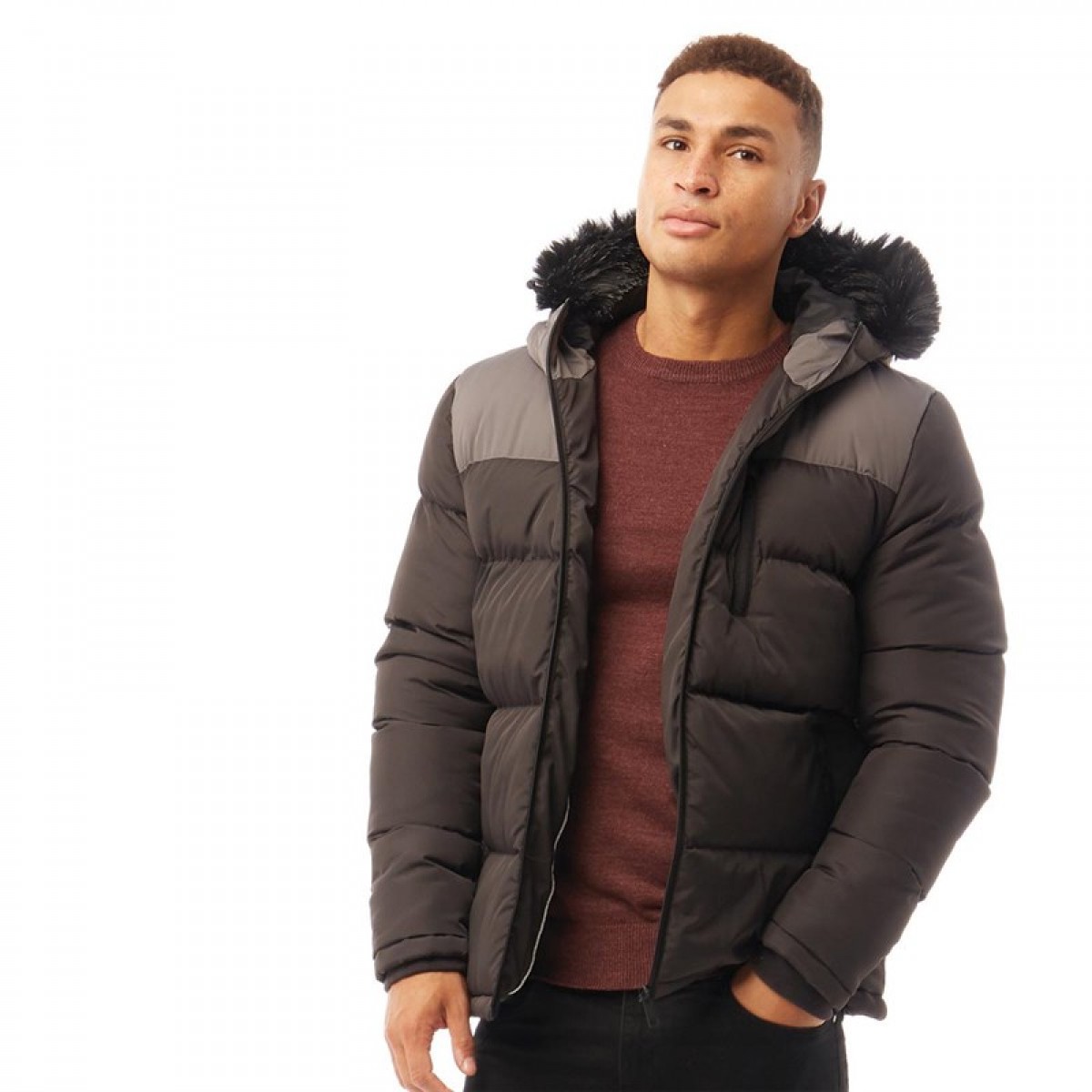 

Зимняя куртка Brave Soul Laker Padded With Hood Black/Grey Black, L (48)